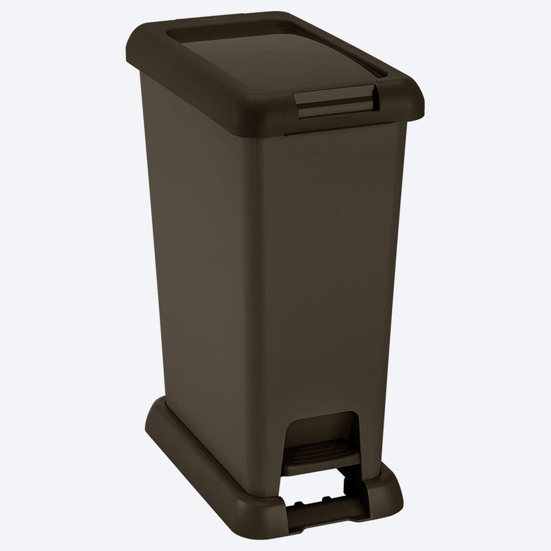 Basurero de pedal, 35l, color wengué