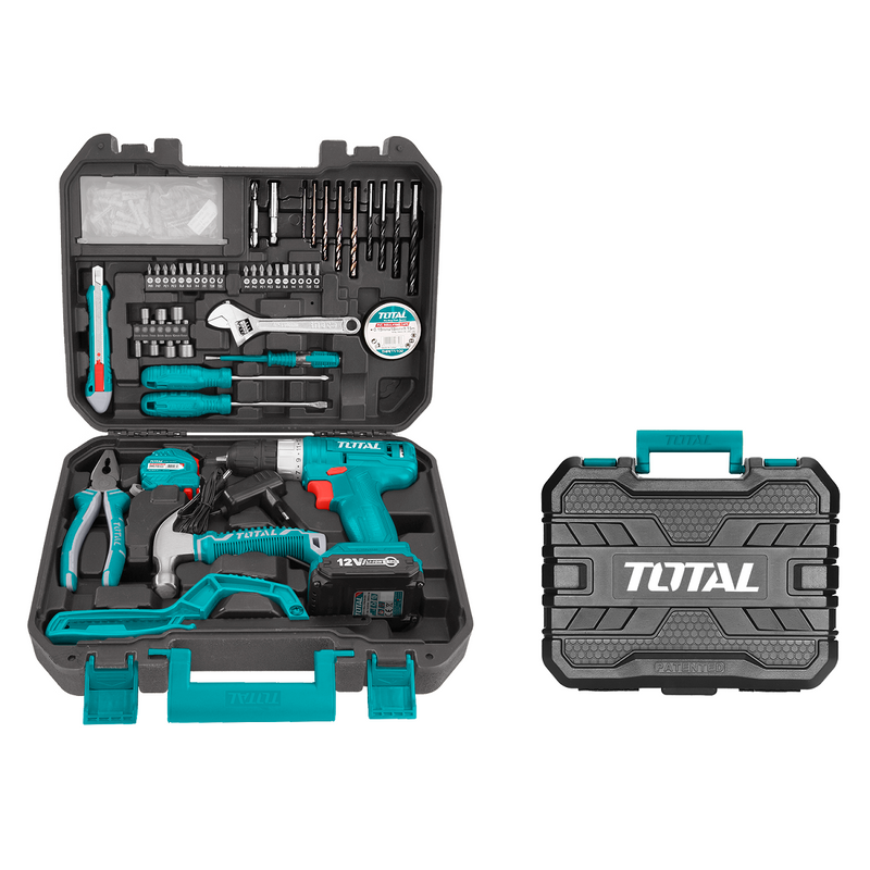 Dril Juego de 128 herramientas en maletín de uso doméstico.