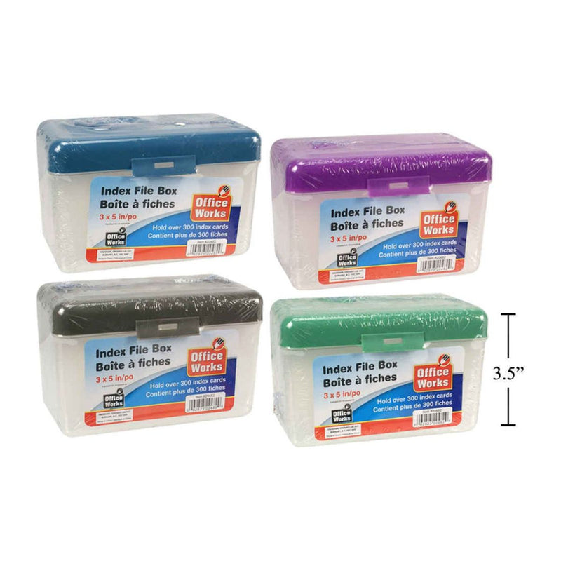 Caja para archivos de tarjetas de índice de 3 x 5  (1pza) (Viene en colores variados al azar)