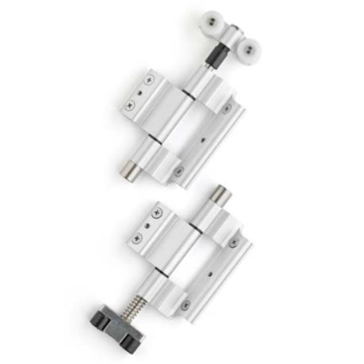 Juego de Bisagra / Rueda Superior / Guia Inferior Central. Plegable Europa. Color Blanco