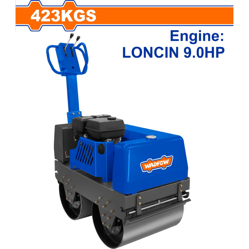 Rodillo aplanador compactador doble aplanadora compactadora Rola Motor de gasolina 6.0 kW (9.0 HP) Peso: 423 kg