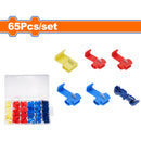 Conectores de cable electricos en T de empalme rapido. 65 piezas surtidas.