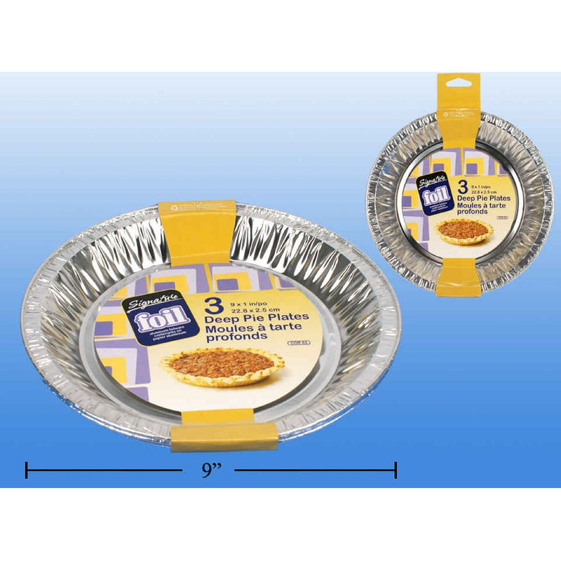 Platos para tartas hondos de lámina de 9 ", 3 piezas, 1" de profundidad (9 "x 1")