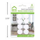 8pzas Sujetadores de cierre magico velcro, 3/4" redondos blanco