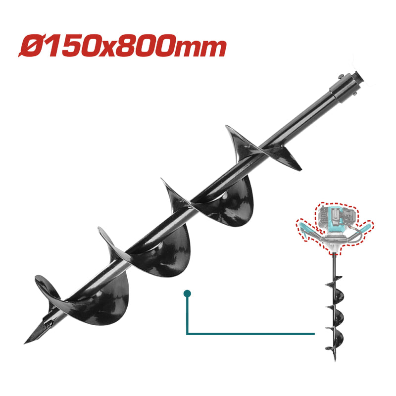 Broca en espiral para Ahoyadora Pilotera Φ150mm x 80cm TEA55221