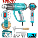 Pistola de Calor 1600W 50-600°C Pantalla LCD Incluye accesorios. Blower aire caliente. Super total
