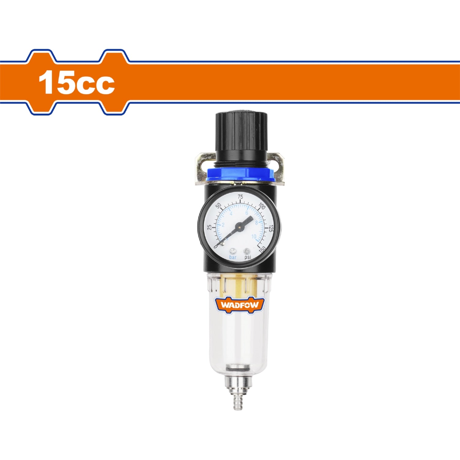 Regulador del filtro de aire para compresores 15cc. Finura del filtro 40µm. Entrada de aire:1/4"