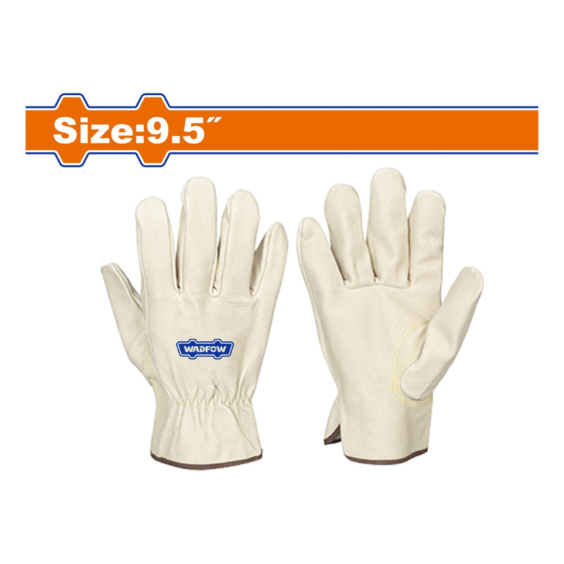 Guantes de Cuero para trabajo pesado. Talla 9.5" (1 par). Ideal trabajos interiores y exteriores.