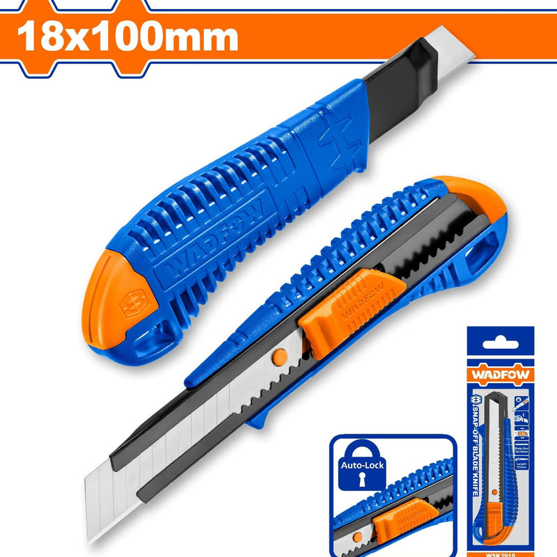 Exacto Plástico. 18x100mm. Bloqueo automático. Con pulsador plano