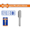 Fresa Lima Rotativa Cilíndrica. Acero al Cromo. Vástago:6mm. Cabeza:13mm. Para motortool.