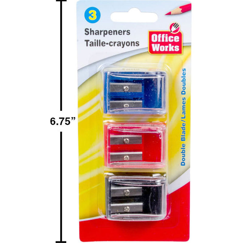Sacapuntas de lápiz de 3 piezas, sacapuntas de doble hoja, 3c, b / c
