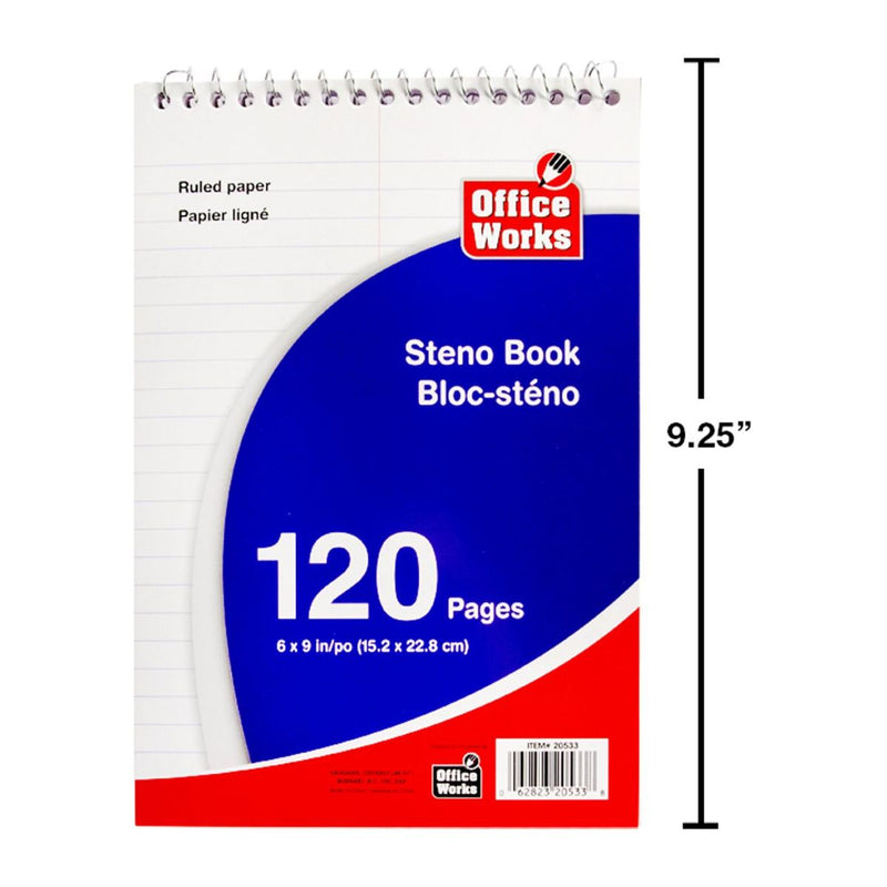 Libro Steno de 120 páginas, 6 "x 9"