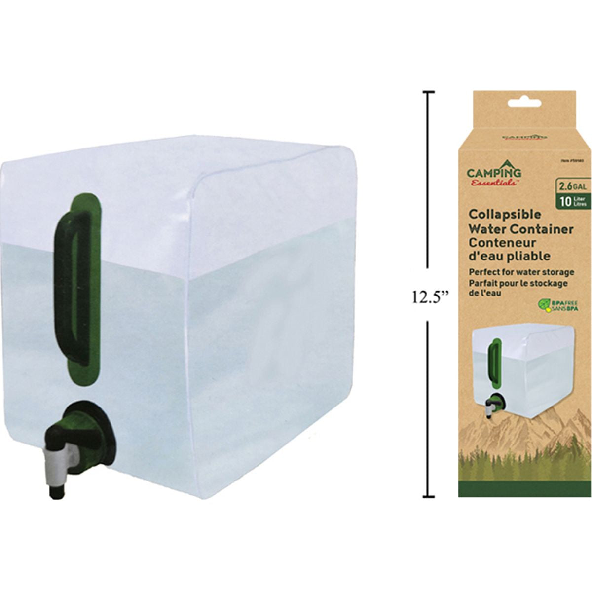 Portador de agua plegable Camping 10L con dispensador