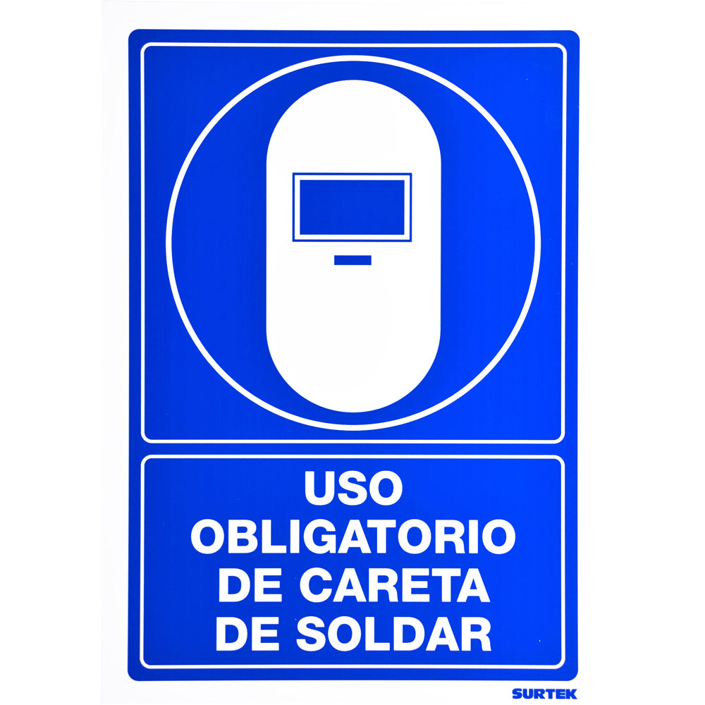 Letrero "Careta de soldar" Surtek