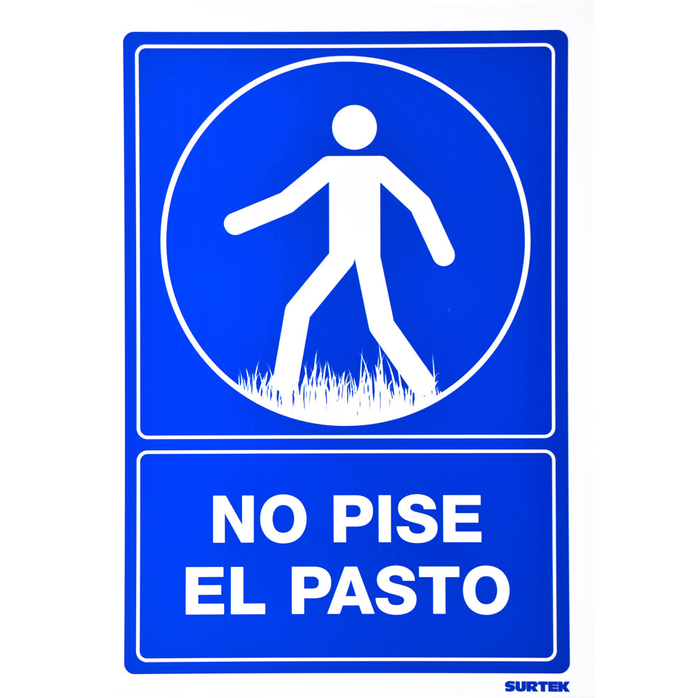 Letrero "No pise el pasto" Surtek