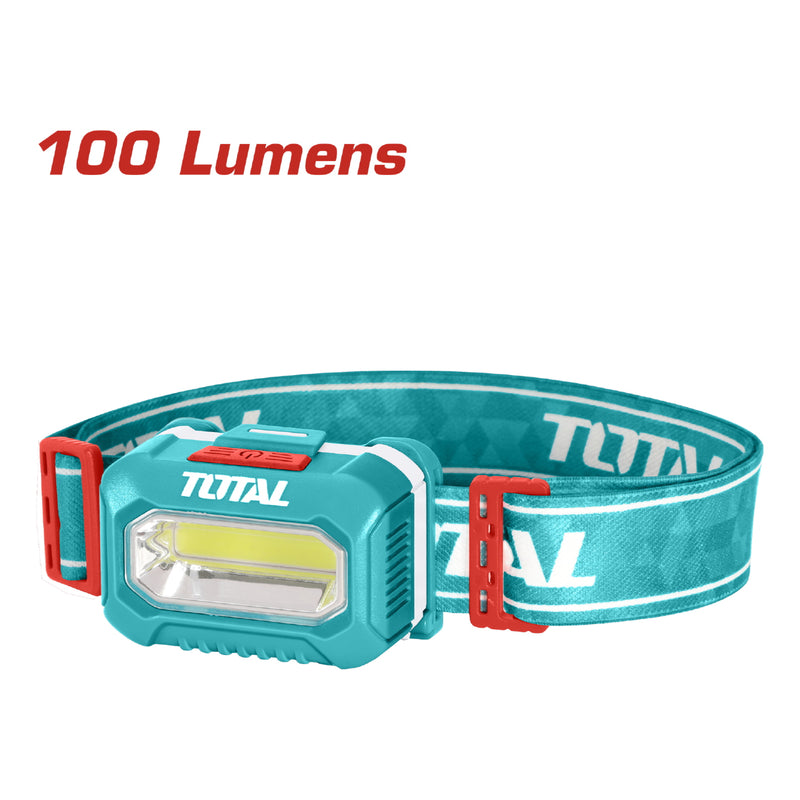 Lámpara frontal para cabeza 100 Lm. Distancia de luz: 91m. Usa batería 3AAA Impermeable. Linterna