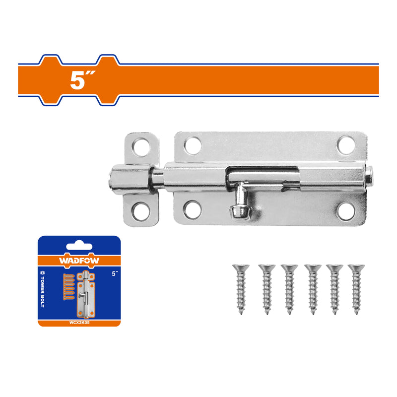 Pasador picaporte galvanizado tipo Perno de 5". Posiciones horizontales y verticales. 6 pzas.