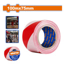 Cinta de Advertencia de Seguridad Rojo Blanco. 100mx75mm. Sin adhesión. Alta visibilidad.