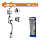 Cerradura para puerta de entrada principal. Acabado de lujo. Niquel satinado. Incluye 3 llaves.