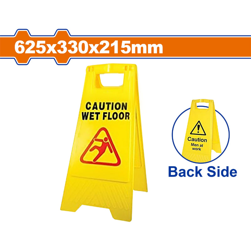 Señal precaucion piso mojado o húmedo para evitar resbalones. Plegable con asa. 625×330×215mm