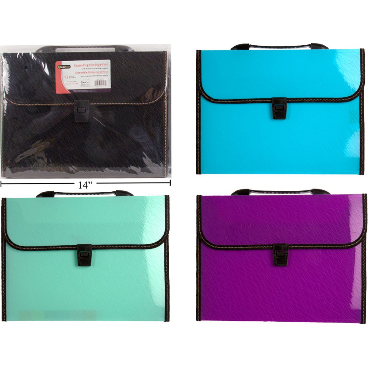 Organizador archivos 13 paquetes Tam.carta asa solapa de bloqueo (1pza)(colores variados al azar)