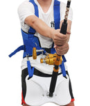 Cinturón arnés soporte de caña pesca Azul