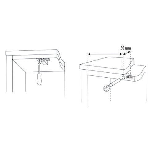 Pin hidraulico para gavetas y gavinetes con tornillos