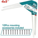 Soportes de Repisas 4x5" Esp. 1mm. 6 puntos de fijación. Cap. 20Kg (por par). Set de 2 piezas. Pie de amigo escuadras