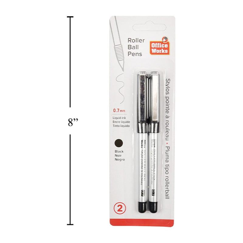 Paquete de 2 bolígrafos de bola de rodillo negros