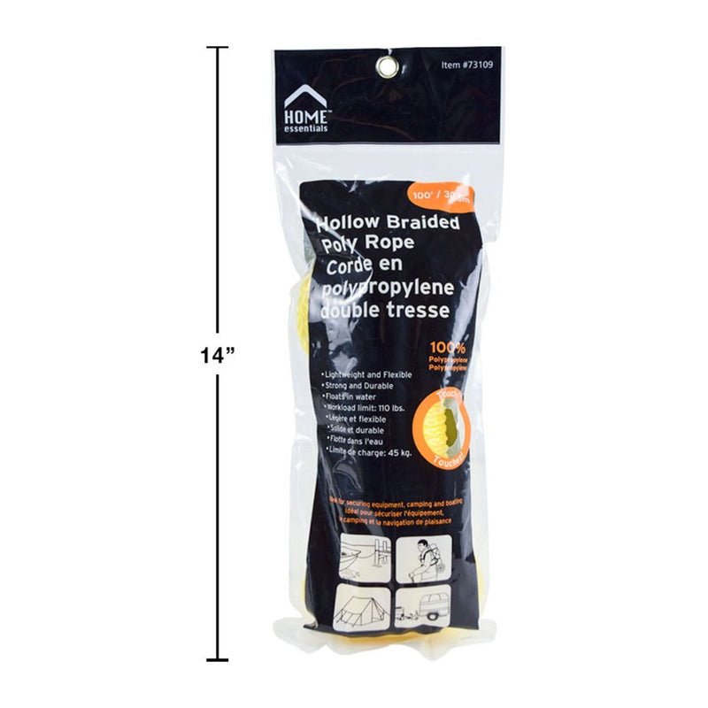 Cuerda soga 1/4 "x 100 'Amarillo, bolsa impresa