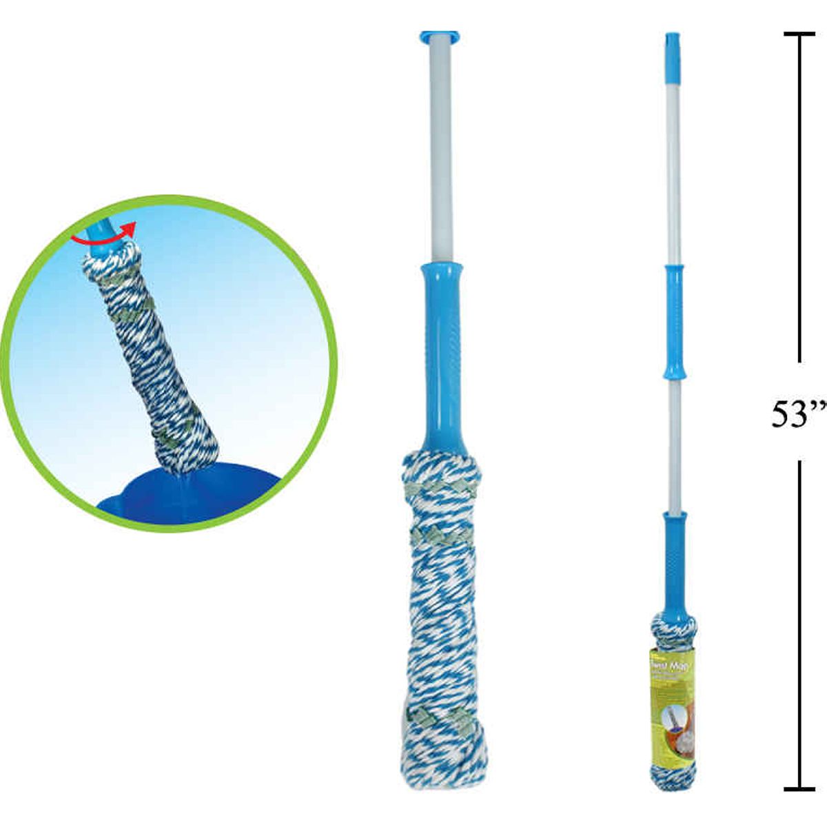Trapeador Mopa giratoria de microfibra de 53 "