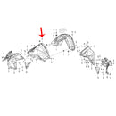 Panel derecho del tanque de combustible rojo con calcomanias (TRK502X)