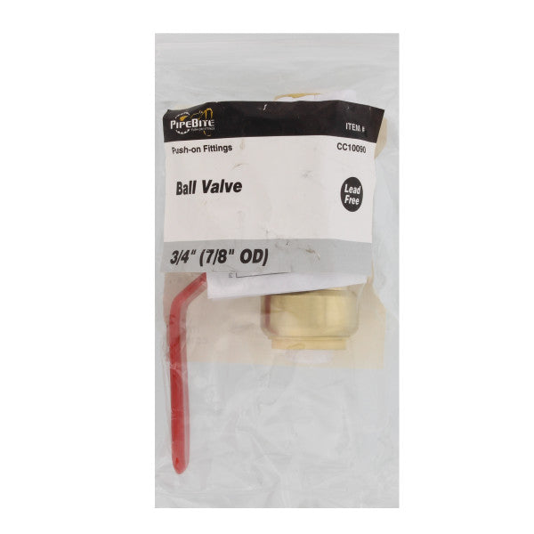 Válvula de bola de empuje (Push On) de 3/4"