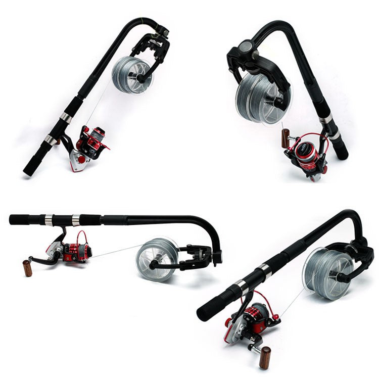 Caña giratoria para carga de linea de pesca