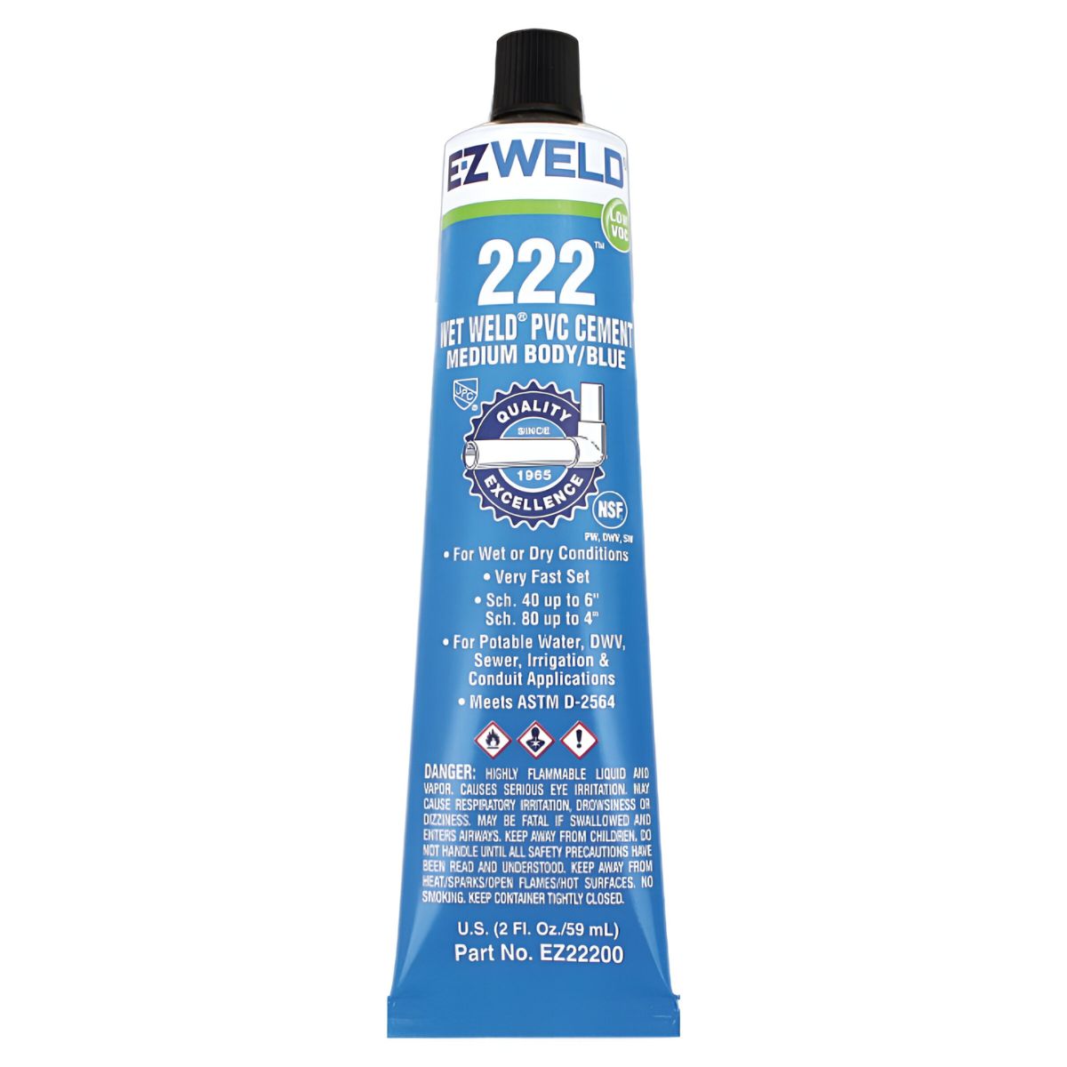 Pegamento para PVC EZ WELD 222 (2 oz). de tubo