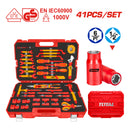 Herramientas Aisladas Certificación 1000V para electricistas. Set de 41 piezas (dados, alicates)