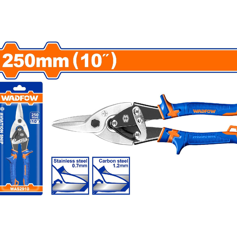 Tijera de aviador10" Recto. Espesor máx. de corte. Acero al carbono ≤1,2 mm