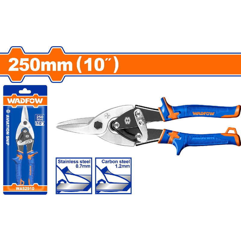 Tijera de aviador10" Recto. Espesor máx. de corte. Acero al carbono ≤1,2 mm