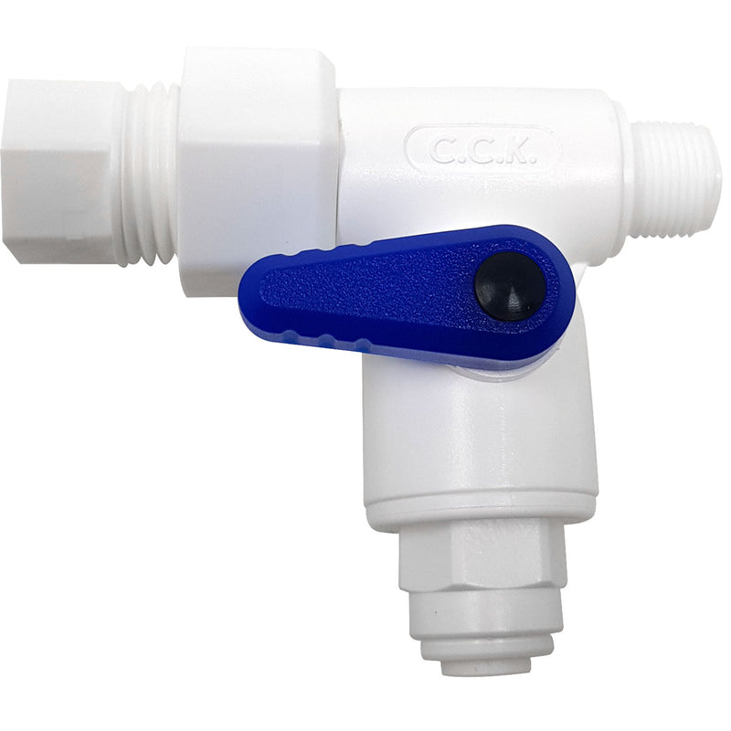 Valvula diversora filtro de agua conector rapido tubo 1/4" y rosca hembra 1/2" x 1/2" macho roscado Adaptador Tee Con Valvula