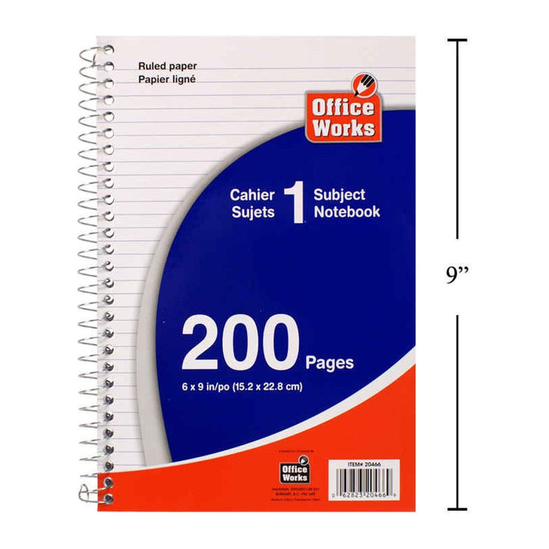 Libreta de notas con resorte de 200-P de 6x9 "