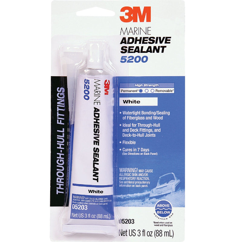 Sellador adhesivo marino 3M. Color blanco 3 Oz.