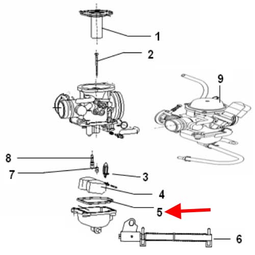 Empacadura de deposito del carburador (K-BLADE125)