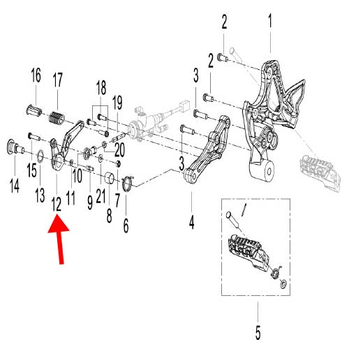 Palanca de pedal de freno trasero (752S)