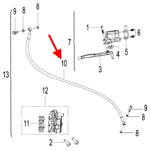 Manguera de freno delantero (K-BLADE125)