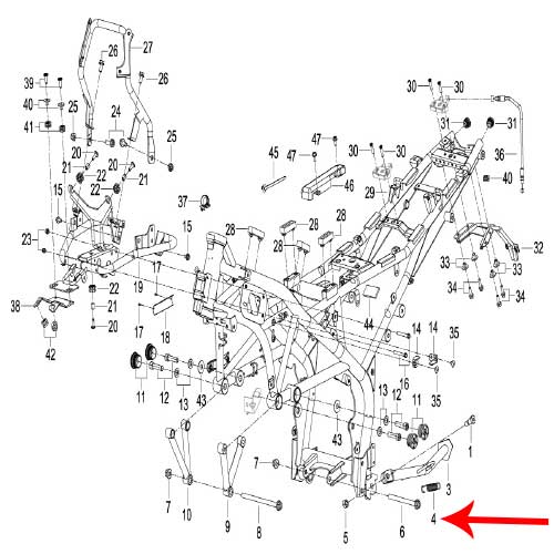 Resorte del caballete lateral (TNT25 / TRK251)