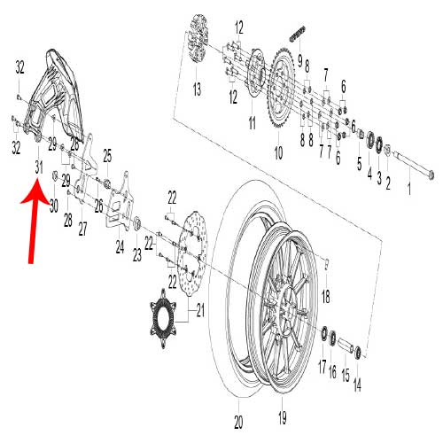 Guardabarros trasero pequeño (TRK251)