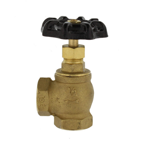 Llave de paso de compuerta de ángulo con rosca de 1/2" bronce