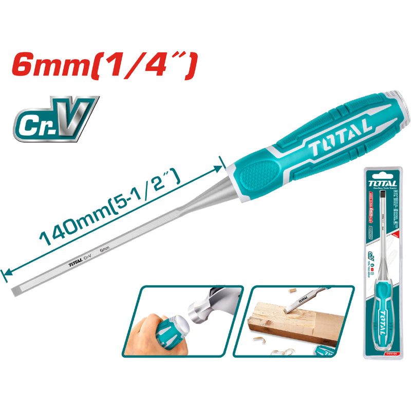Cincel de madera 6mm x 140mm TOTAL
