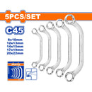 Llaves Medialuna. Set de 5 pzas. Tamaño:8-22mm. Acero al carbono