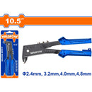 Remachadora Manual de 10.5" Cuerpo de aluminio. Compatible con remaches (2.4mm,3.2mm,4mm,4.8mm)